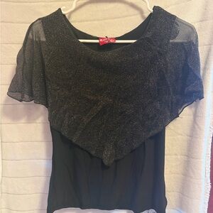 Elegant Black Sheer Women's Top